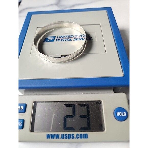 925 Sterling Silver Hammered Bangle Bracelet Vintage, READ Description - Picture 9 of 10